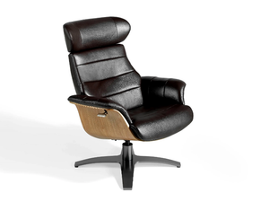 5034 - Recliner leather armchair with armrests with 4-spoke base _ Angel Cerdá